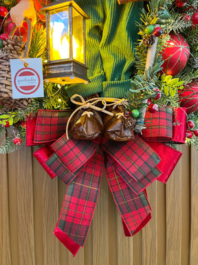 Guirlanda De Natal Com Noel, Lanterna E Luzes - 55/60cm