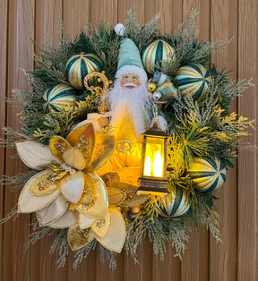 Guirlanda De Natal Verde E Dourado - 45cm