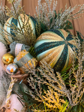 Guirlanda De Natal Verde E Dourado - 45cm